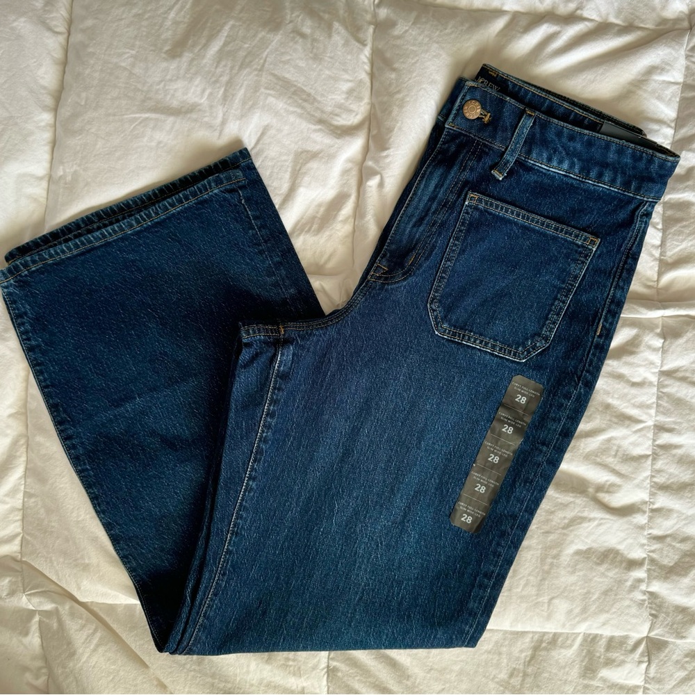 J.CREW Curvy Full-Length Slim Wide Leg Jeans Size 28
